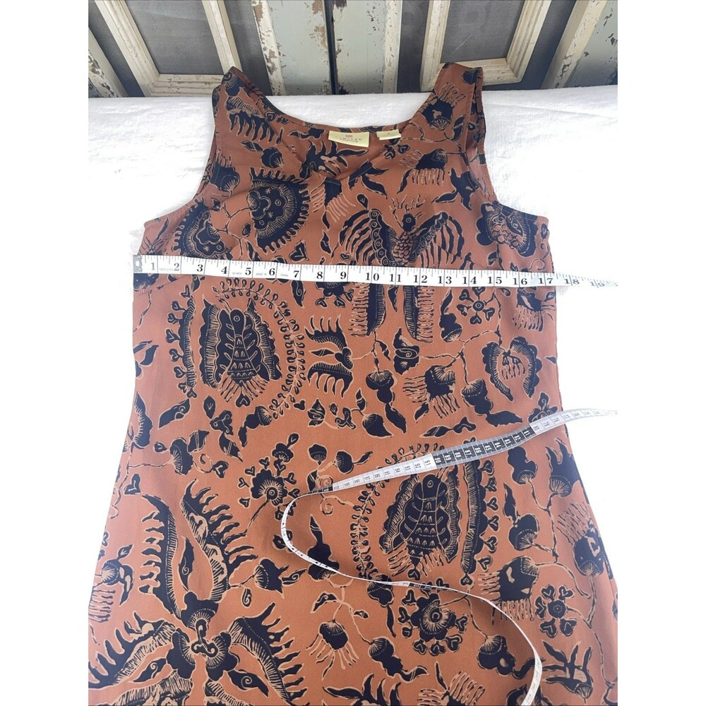 Limited America Vintage Midi Maxi Dress Floral Orange Gray Tan Size 4 - Picture 7 of 9